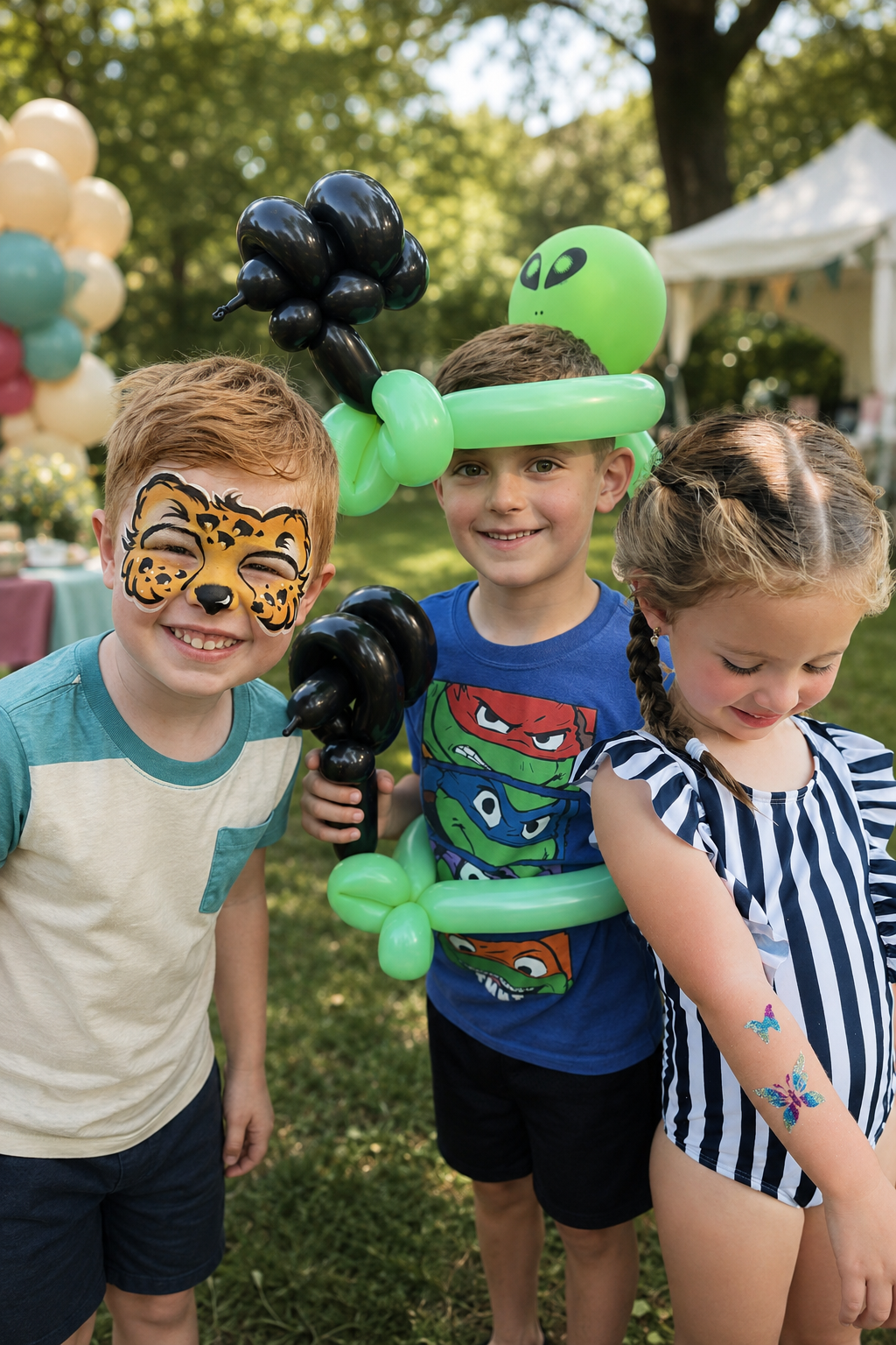 Creative experiences including face painting and balloon twisting